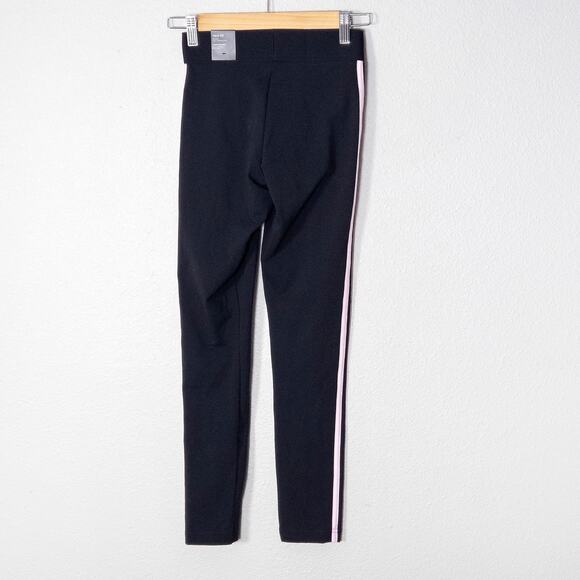 Adidas Tights Pink Stripe Black XS Mid Rise Full Length Athleisure NWT - Picture 2 of 9